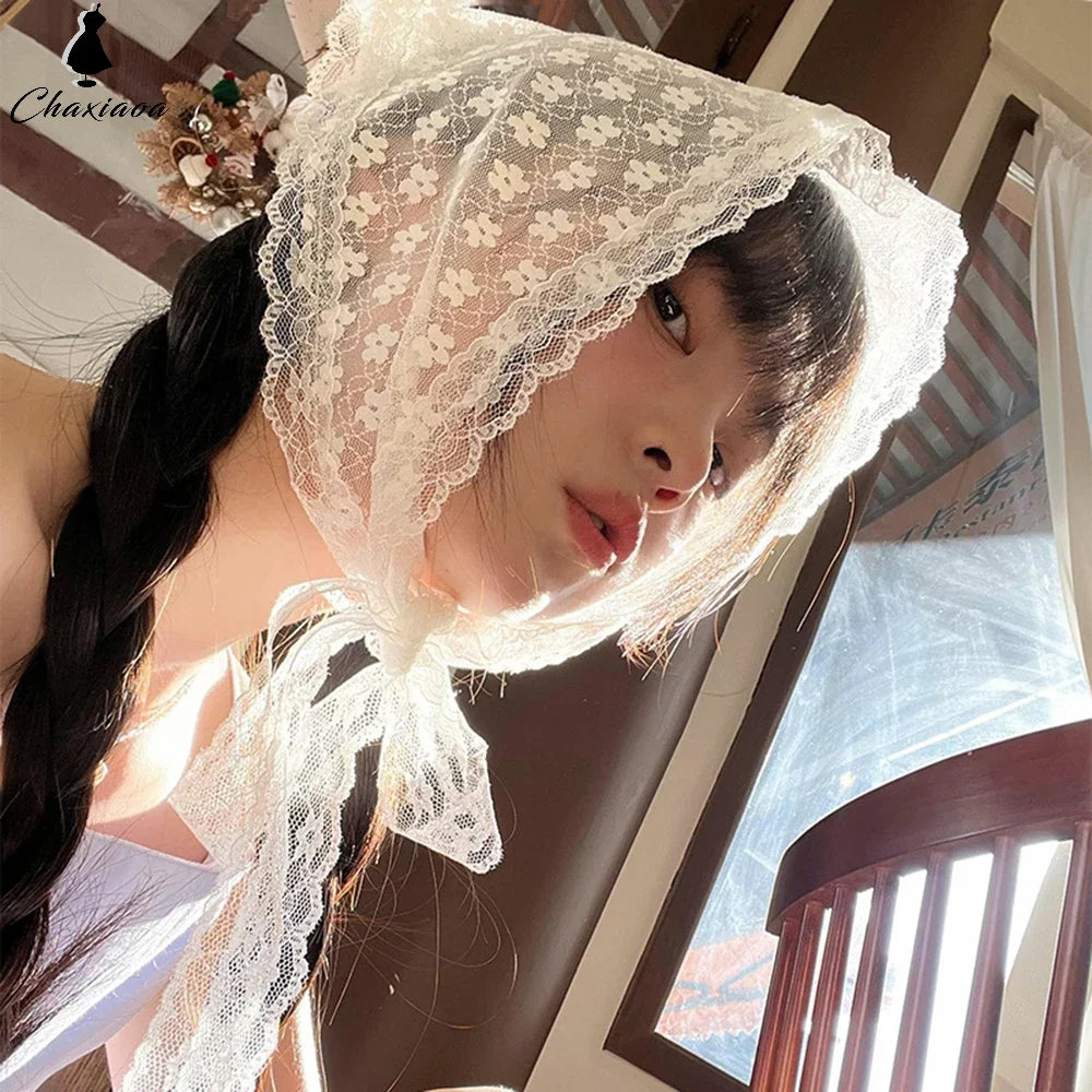 French Lace Floral Headscarf