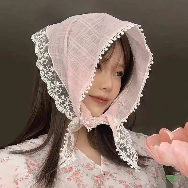 French Lace Floral Headscarf
