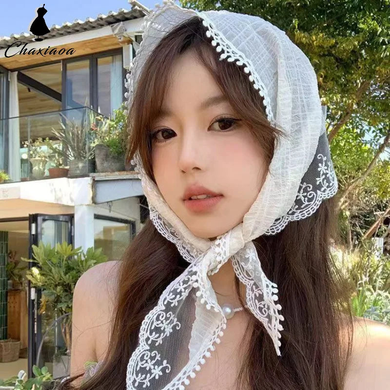 French Lace Floral Headscarf