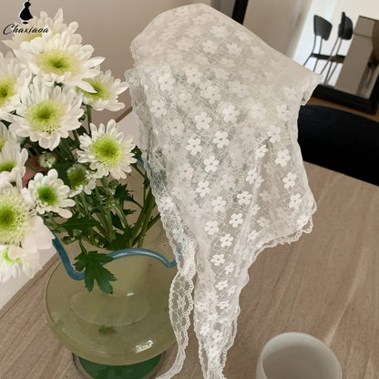French Lace Floral Headscarf