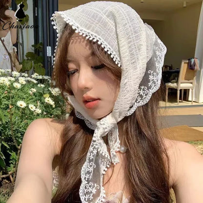 French Lace Floral Headscarf
